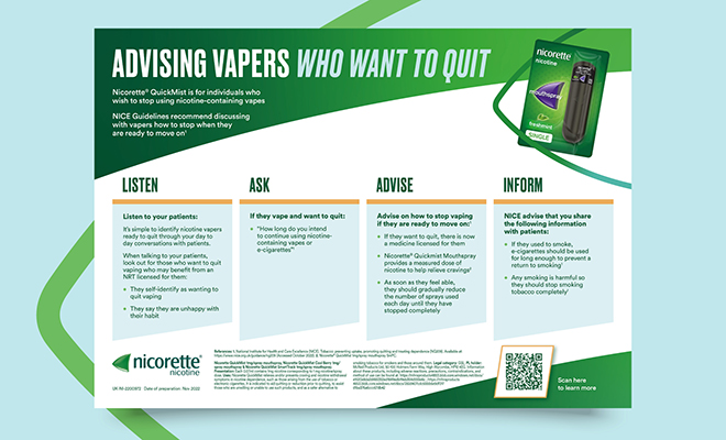 image showing advising patients who want to quit factsheet